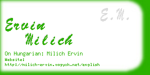 ervin milich business card